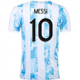 Camisolas de futebol Argentina Lionel Messi 10 Equipamento Principal 2021 Manga Curta